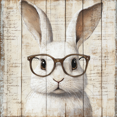 Easter Sign, Bunny in Glasses,, DCO-12672, Sign For Wreath, 10x10